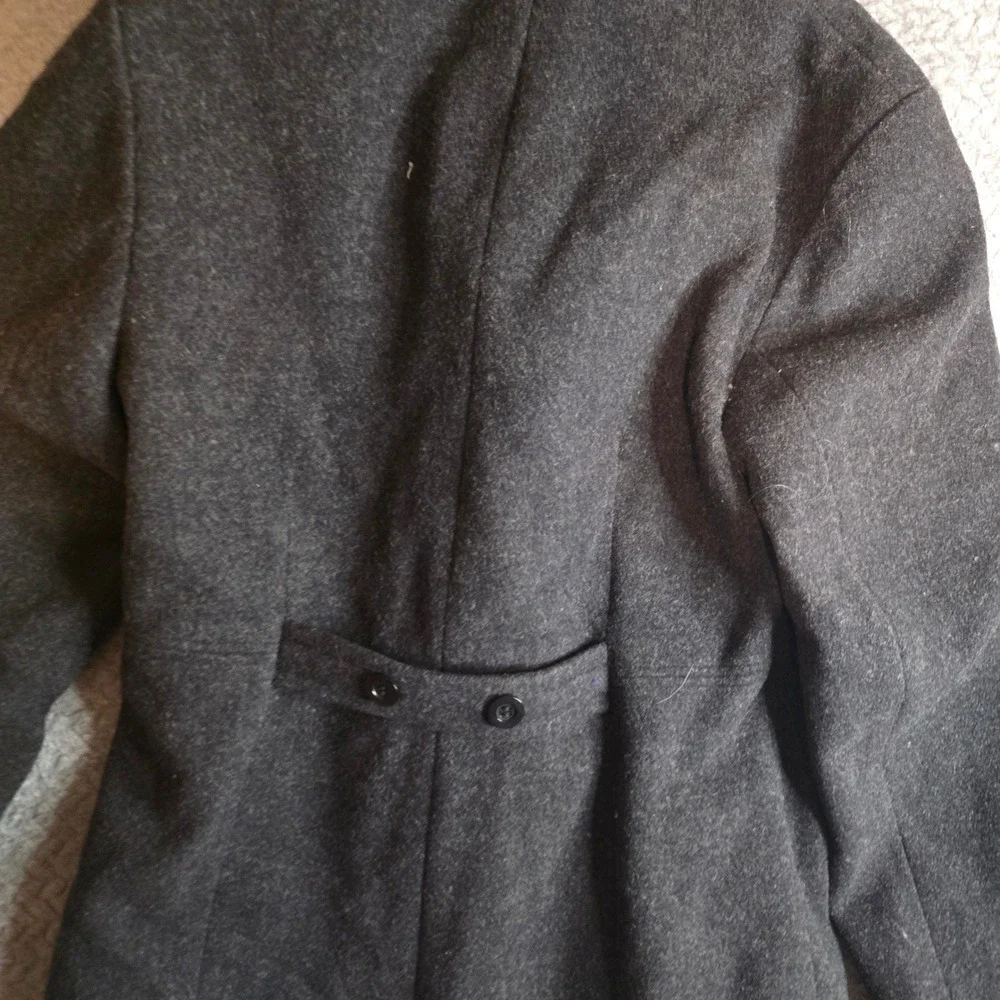 Arizona Jean Co‎ Womens Charcoal Gray 100% Wool Hooded Pea Coat Jacket Medium